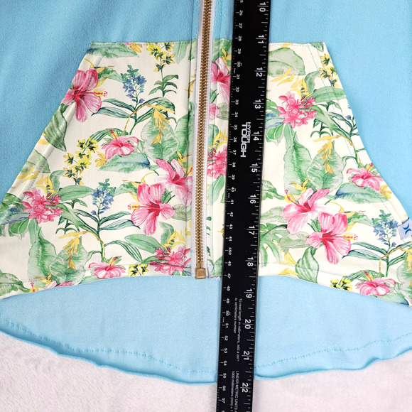 Loveshack Fancy Hurley Hoodie Womens Small Hawaiian Hibiscus Terry Cloth Zip - Picture 6 of 8